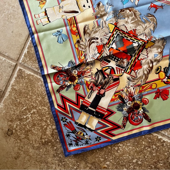Hermès Paris “Kachinas” Native Silk Scarf Designed by Kermit Oliver - Picture 6 of 14